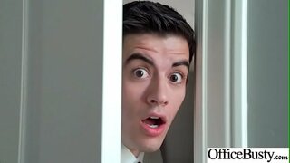 Scortum Puella (Diamond Jackson) Cum Circum Ingens Tits, Ut Affixum, In Officio vid-09